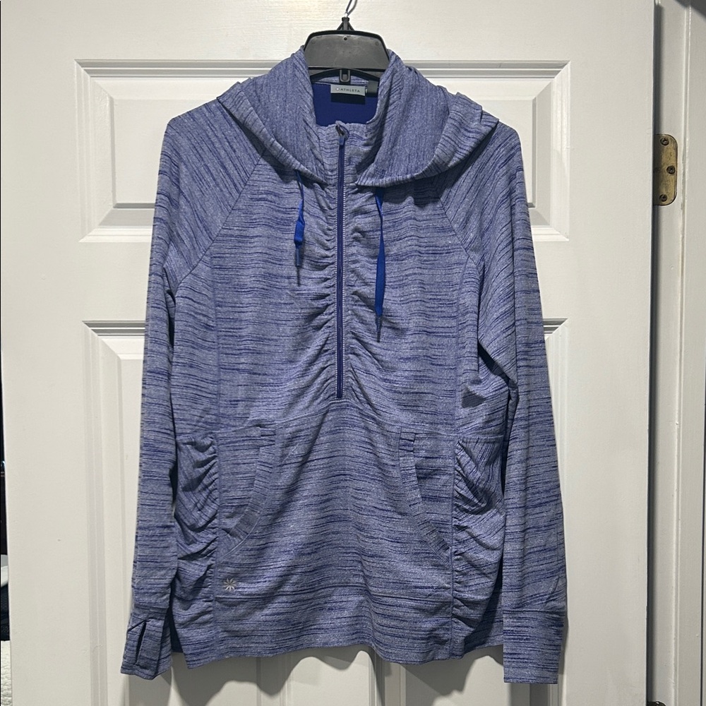 Athleta Purple/Blue Hooded 1/4 Zip Sweatshirt